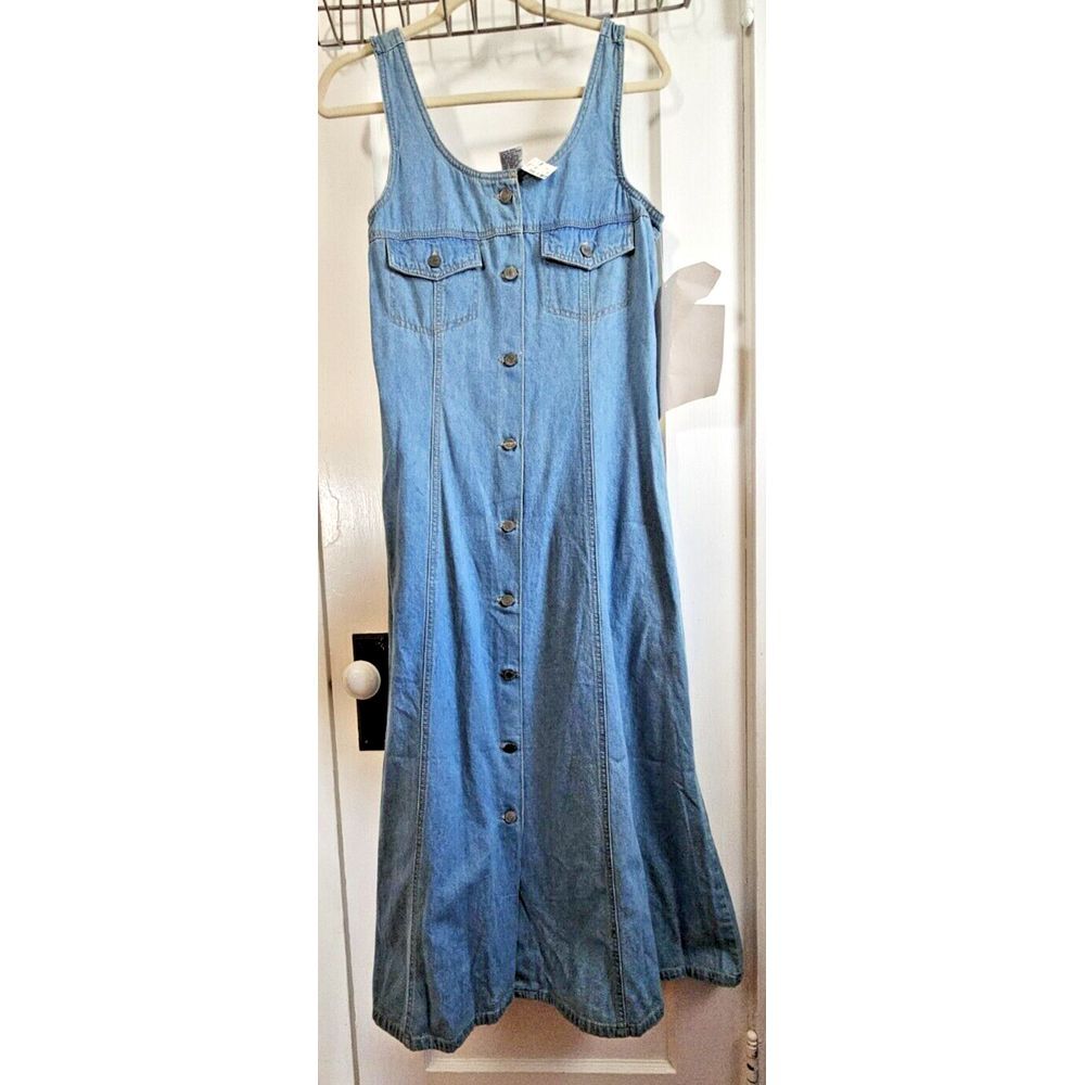 VTG NWT BACCINI denim button down dress‎ Sz Small 100% cotton made in Honk Kong